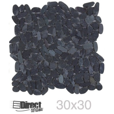 carrelage noir 30x30 galets 